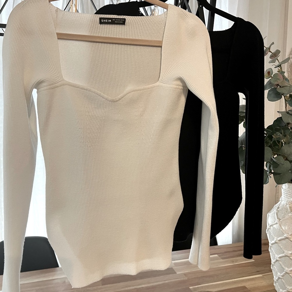 Slit Hem Ribbed Knit Sweater